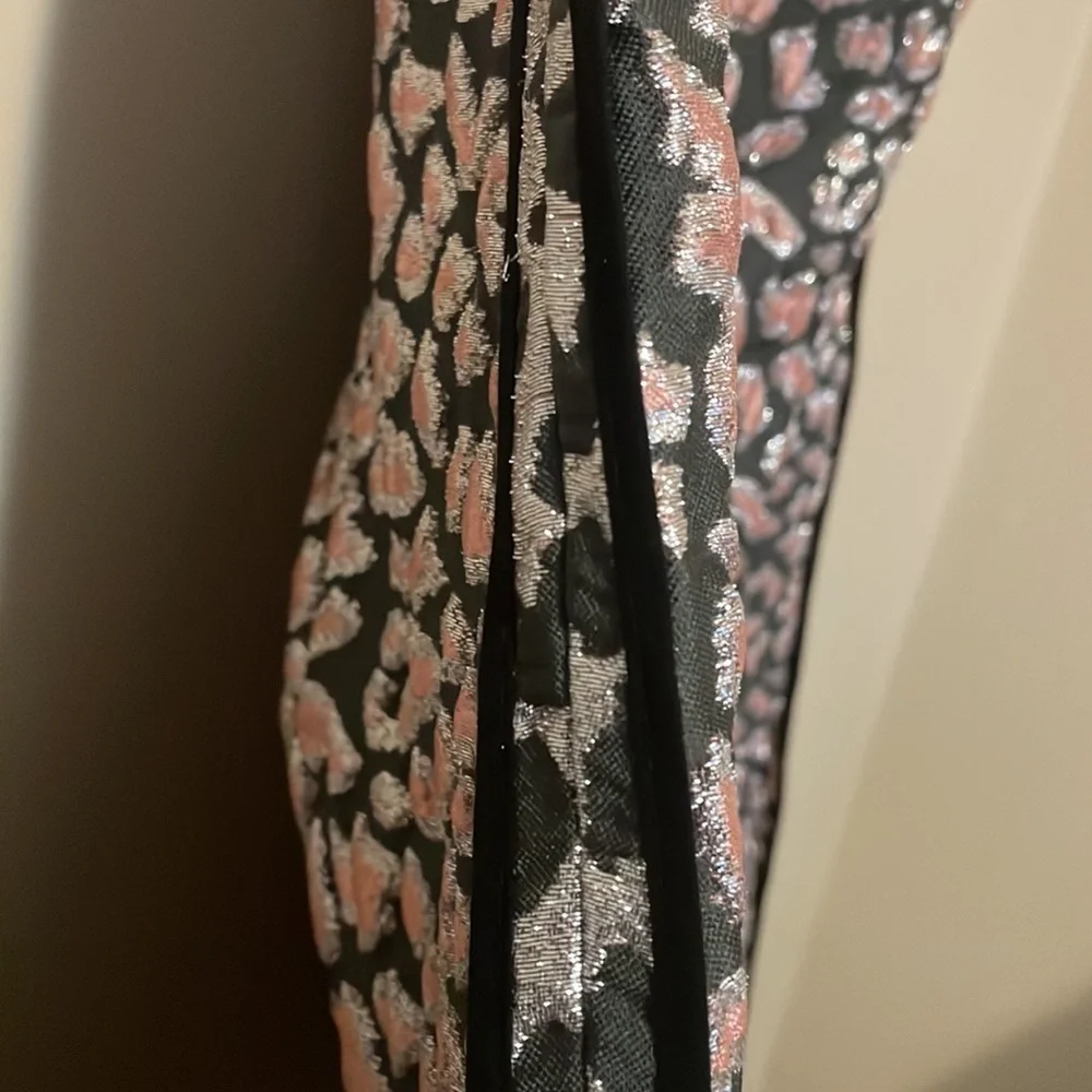 Dorothee Schumacher Pink Metallic Grey Leopard Print A-Line Full Midi Skirt